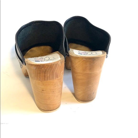 Maguba Stockholm Black Size 40 Clogs EUC W Light Unvarnished Alder Wood … - Picture 5 of 13